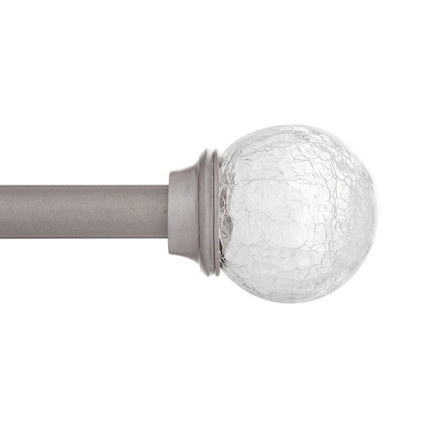Kenney Mfg Kenney Walden 5/8" Standard Decorative Window Curtain Rod, 48-86", Glass/Pewter KN75301NP - main